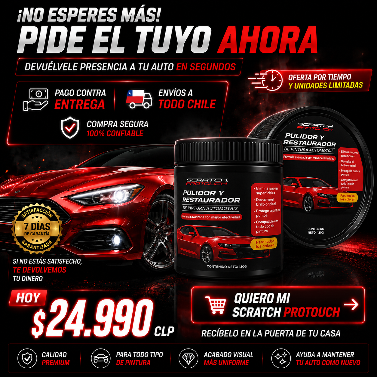 SCRATCH - Crema Elimina Rayones de Autos