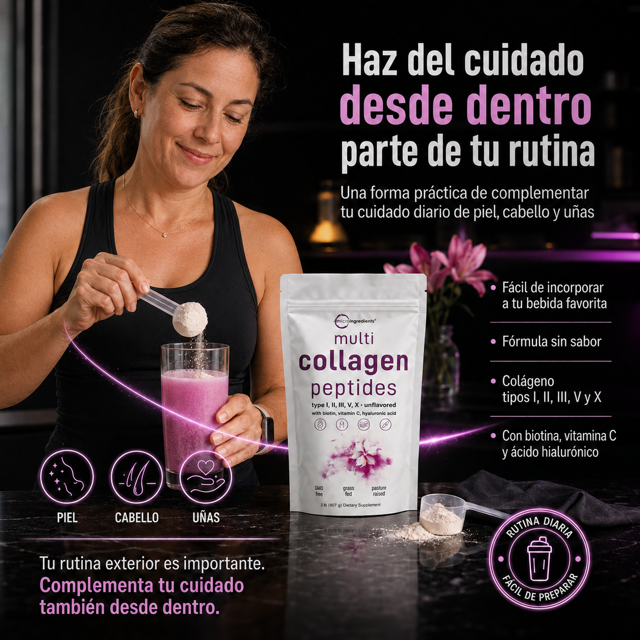 CollagenLux – Multi Colágeno Peptídico | Piel, Cabello y Uñas